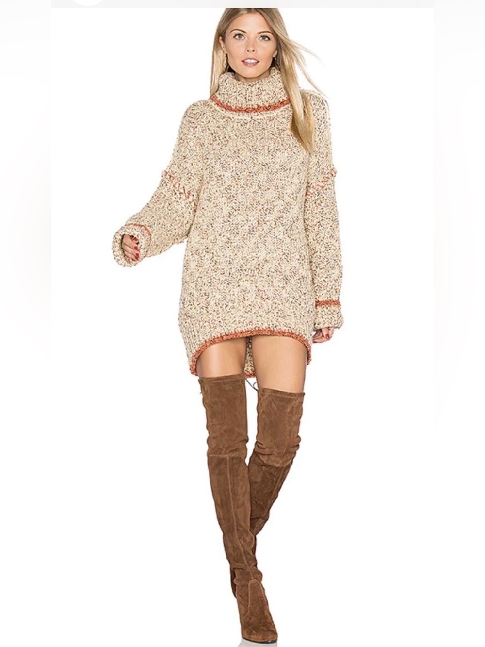 Free People large Echo Pullover Sweater in Cream - RARE!
